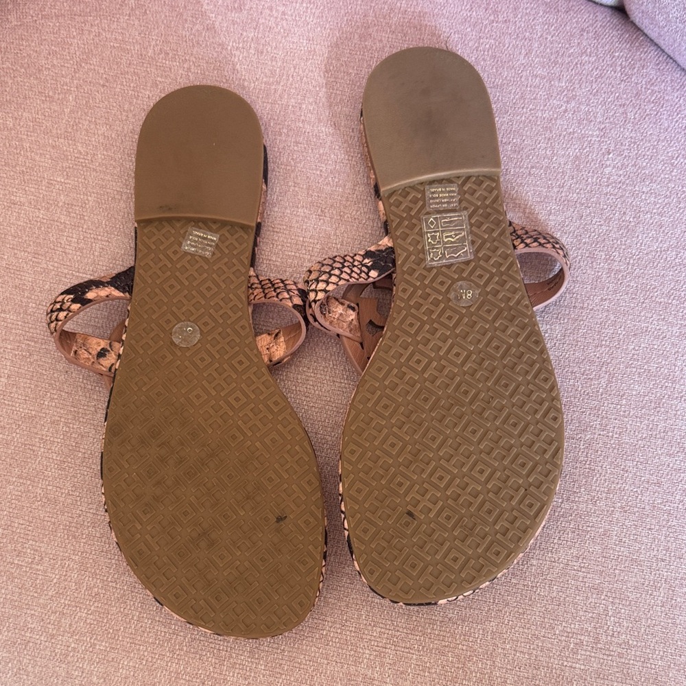 Tory Burch Tan and Gold Miller Sandals - Picture 3 of 3